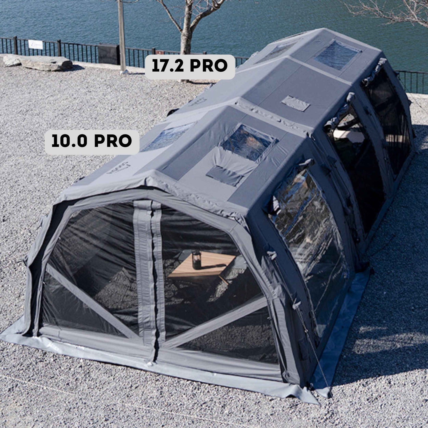 Coody 10.0 PRO Gray - Premium Inflatable Canvas Tent for 2–4 Campers