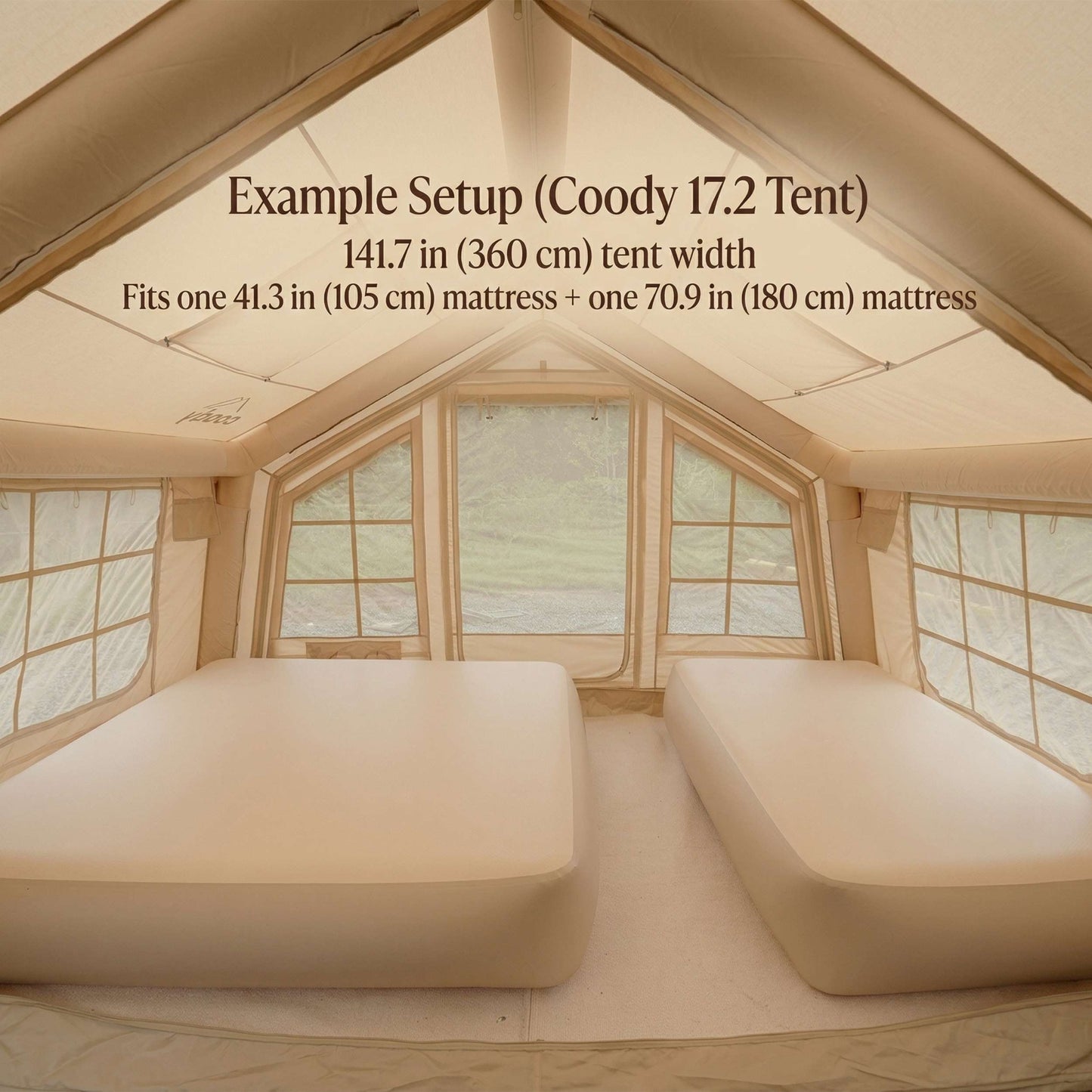 Coody Coreo Air Mattress Wide Queen (180 × 200 × 35 cm) – Structured Air Block Inflatable Bed, Compact Pack Design