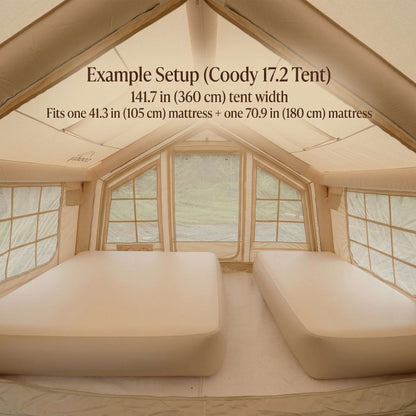 Coody Coreo Air Mattress Wide Queen (180 × 200 × 35 cm) – Structured Air Block Inflatable Bed, Compact Pack Design