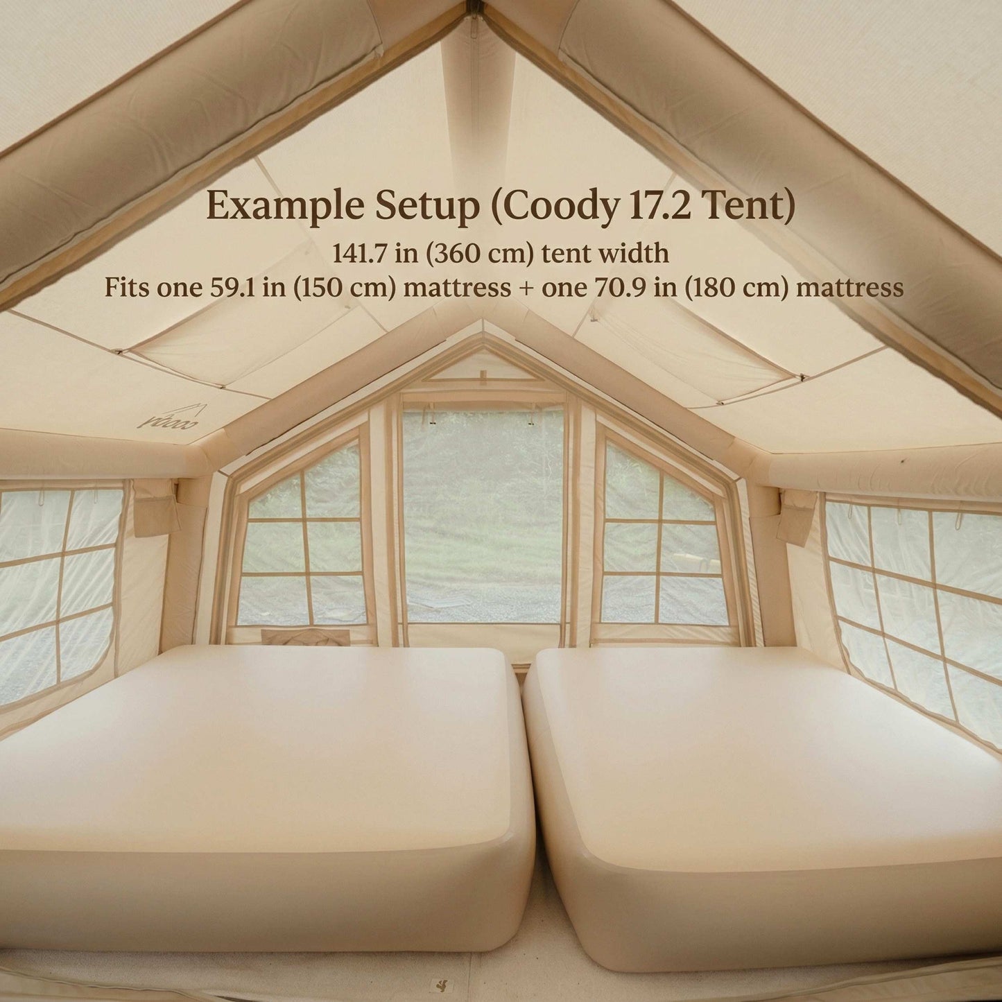 Coody Coreo Air Mattress Wide Queen (180 × 200 × 35 cm) – Structured Air Block Inflatable Bed, Compact Pack Design