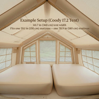 Coody Coreo Air Mattress Wide Queen (180 × 200 × 35 cm) – Structured Air Block Inflatable Bed, Compact Pack Design