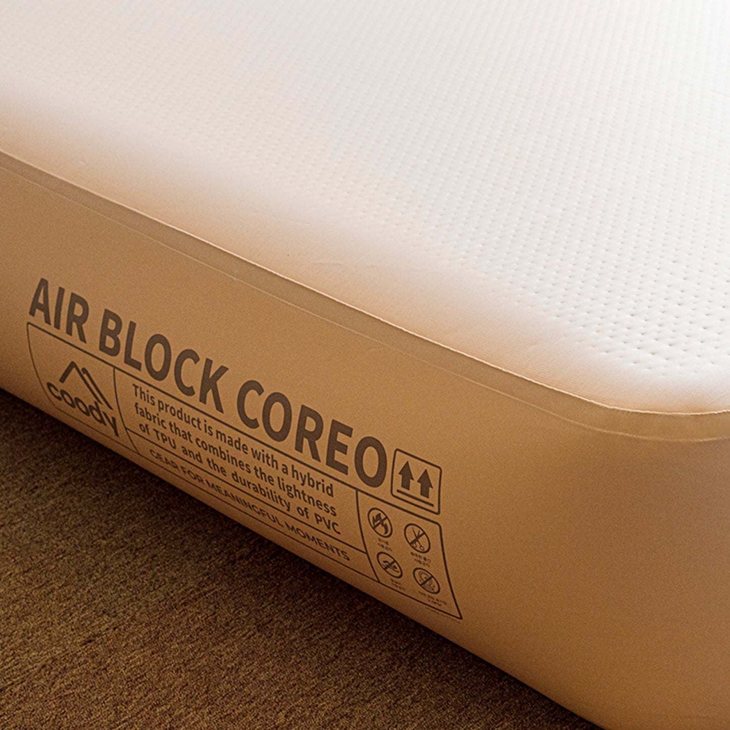 Coody Coreo Air Mattress Single (105 × 200 × 35 cm) – Structured Air Block Inflatable Bed, Compact Pack Design