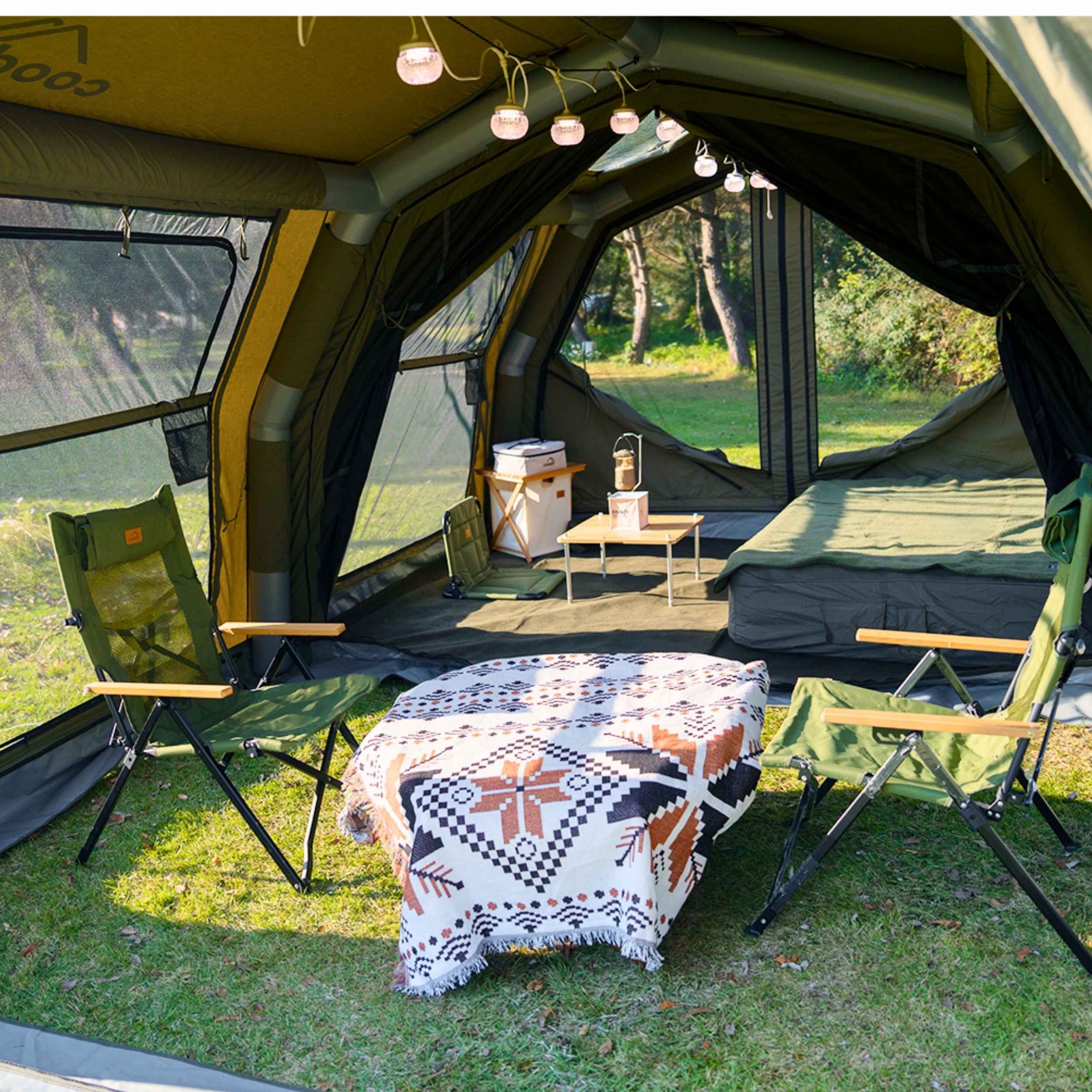 diana outdoor days tent Coody Familia AirTent 17.2 Pro Forest Green- Inflatable Tent for Camping (2-10 Person)