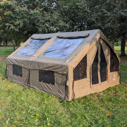 RBM Panda Large Forest Green + Stove Caminus M - Inflatable Tents for Camping with Stove