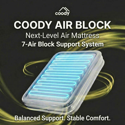Coody Air Mattress Beige King (197×184×35 cm) – Premium Air Bed with Built-in Pump