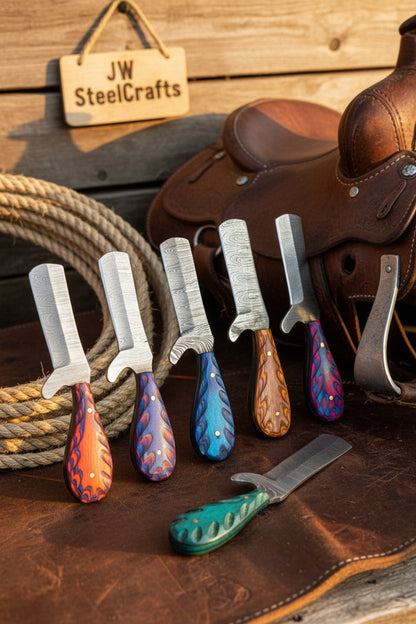 Rainbow Ridge Bull Cutter Set of 5 Handmade High Carbon Steel 7 inches
