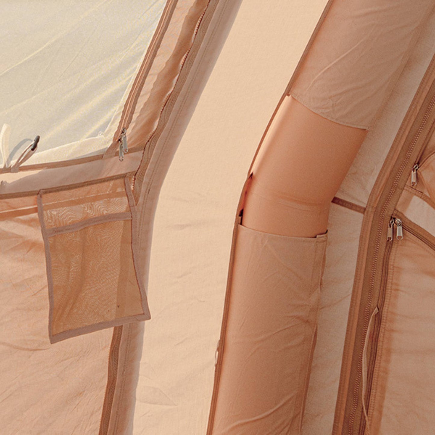 Coody 10.0 PRO Beige Premium Inflatable Canvas Tent for 2–4 Campers