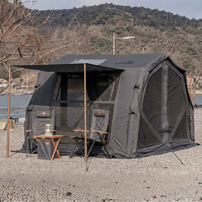 Coody 10.0 PRO Gray - Premium Inflatable Canvas Tent for 2–4 Campers