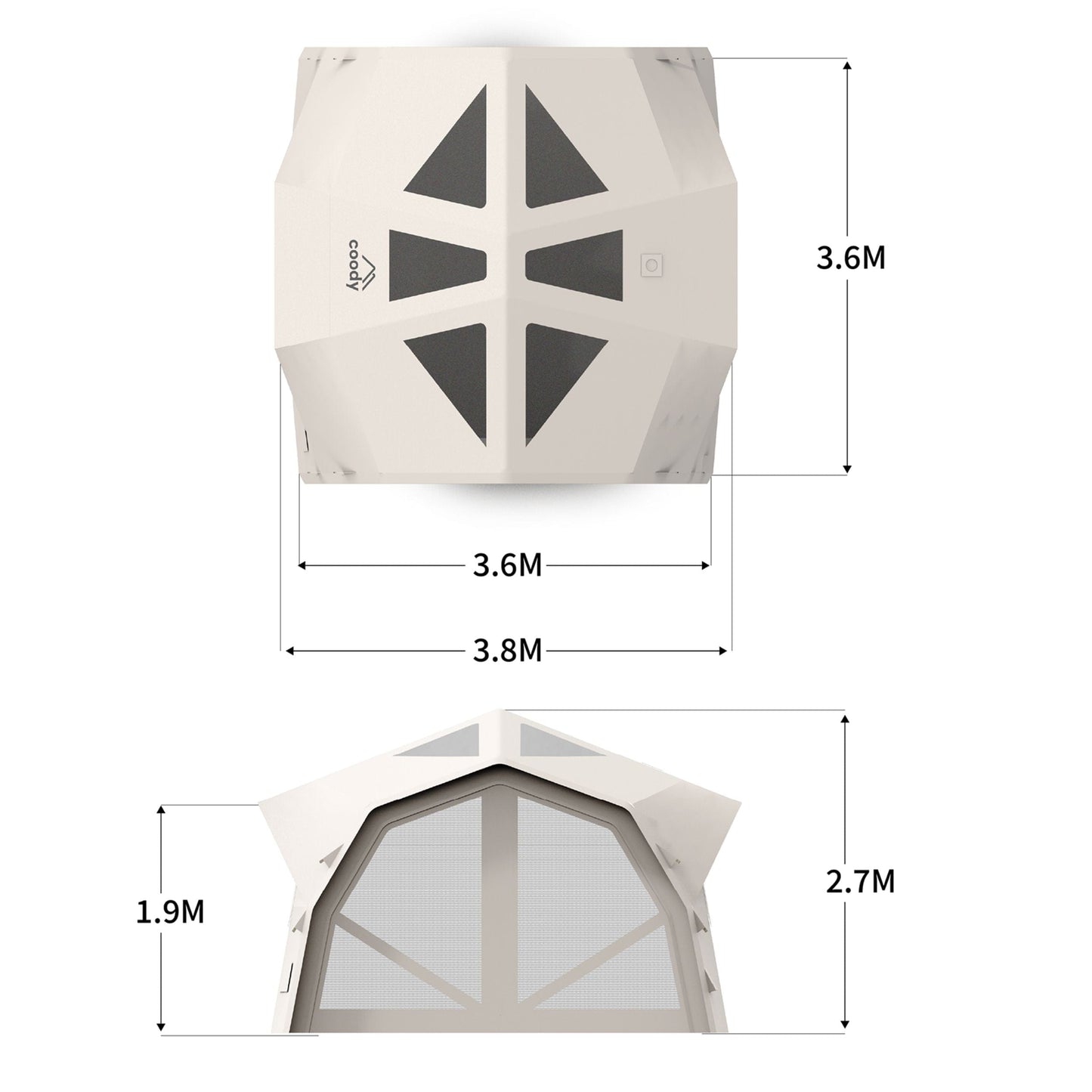 Coody Hub Pro Black - Inflatable Tent for Camping (2-6 Person)
