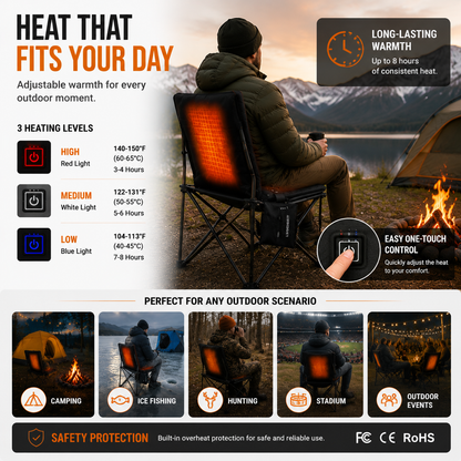 LITEGUEST Heated Outdoor Seat Cushion with Backrest – Winter Comfort