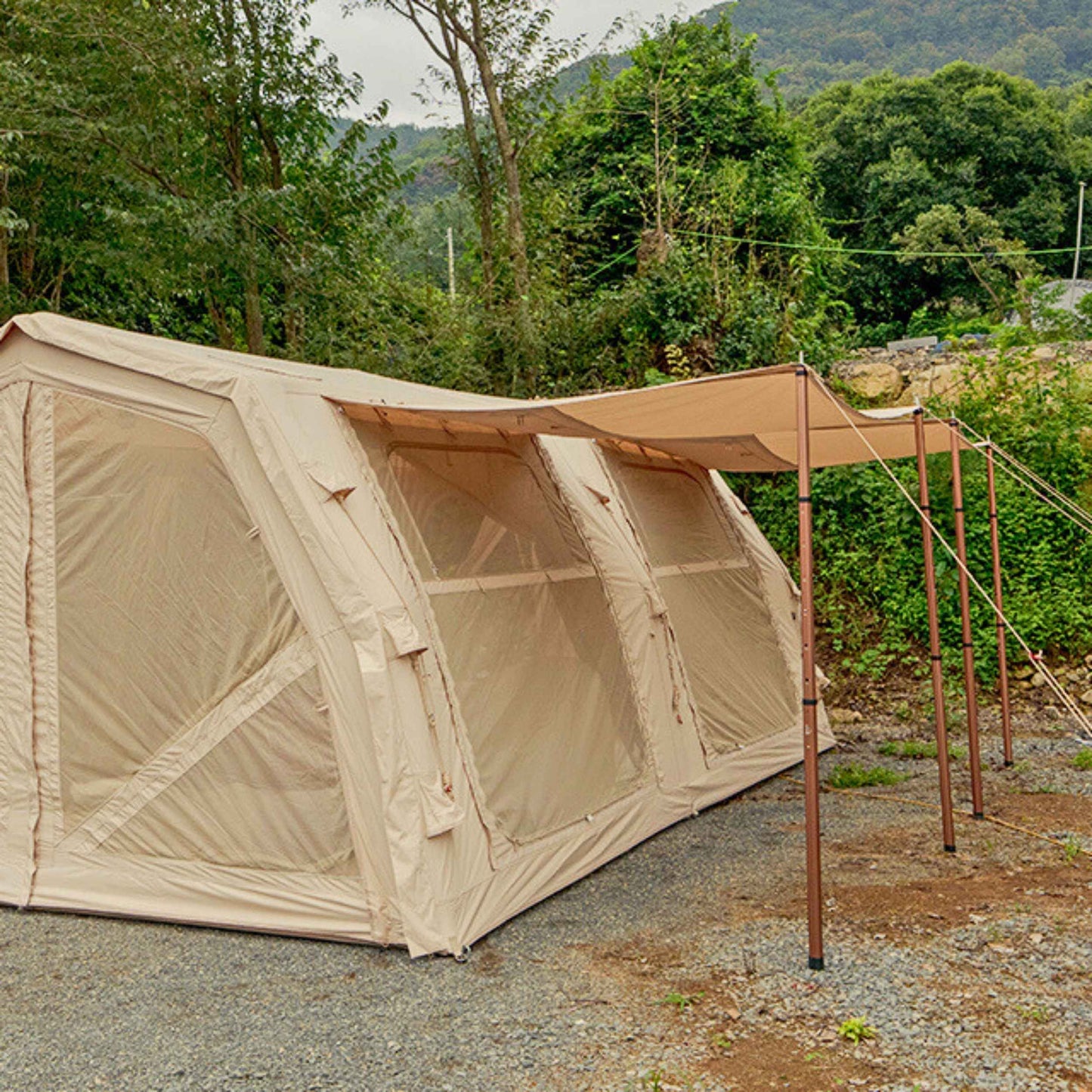 Coody Familia AirTent 17.2 Pro Beige- Inflatable Tent for Camping (2-10 Person)