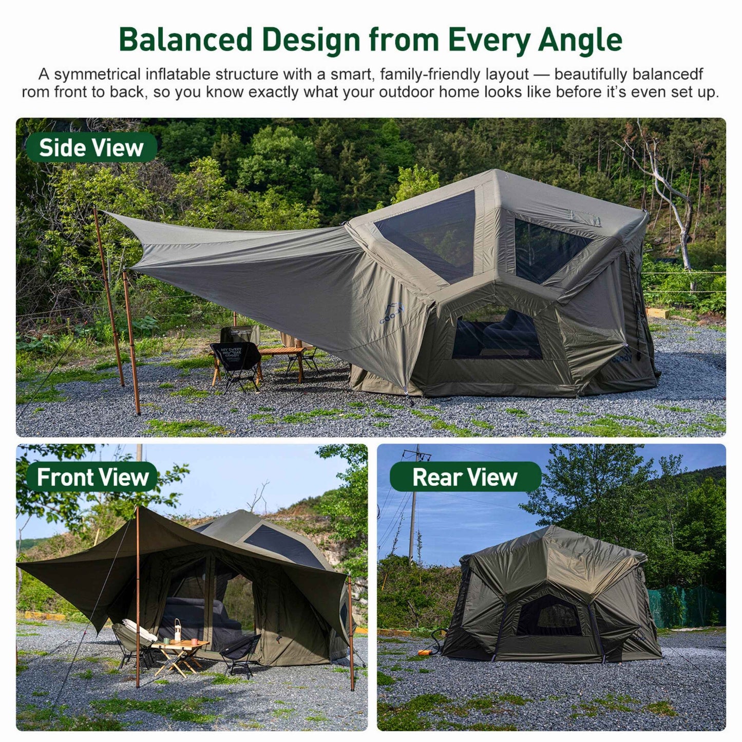 Coody | RBM Bestona Inflatable Tent for 2-4 Person (Forest Green)