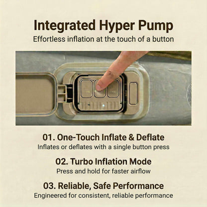 Coody Air Mattress Beige Queen (197×150×35 cm) – Premium Air Bed with Built-in Pump