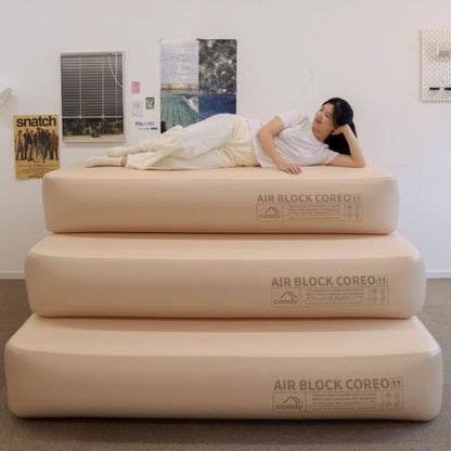Coody Coreo Air Mattress Queen (150 × 200 × 35 cm) – Structured Air Block Inflatable Bed, Compact Pack Design
