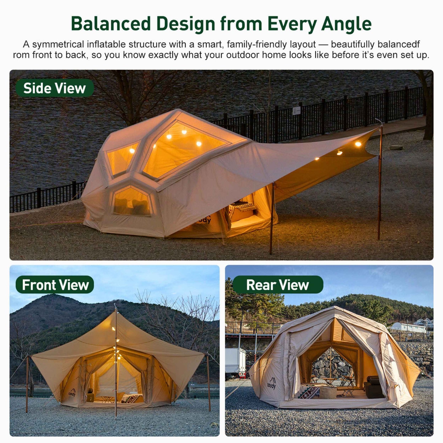 Coody | RBM Bestona Inflatable Tent for 2-4 Person (Beige)