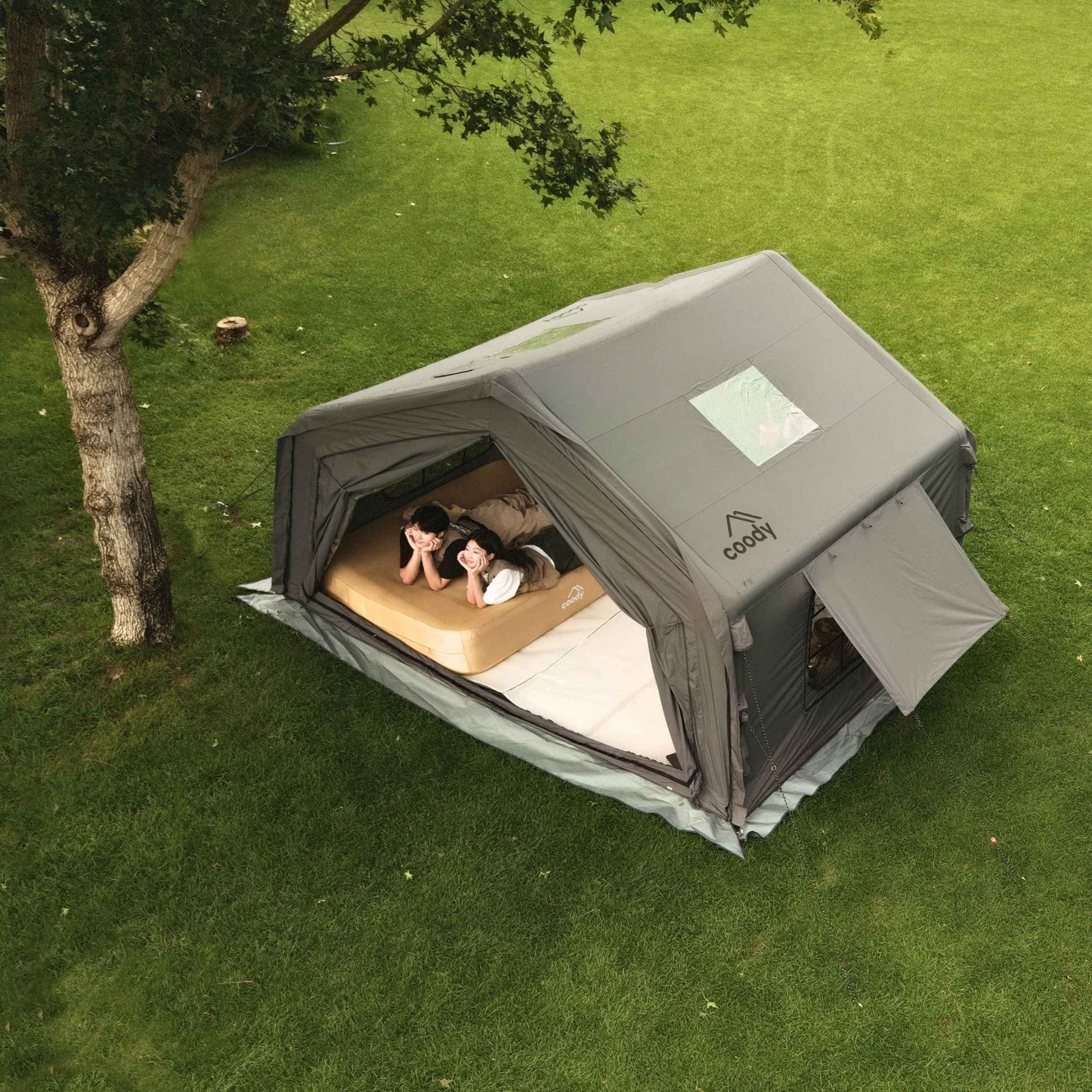 Coody 10 Gray Inflatable Tent House for Camping (2-4 person)