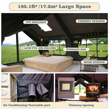 Coody 17.2 (Koala-7) Gray Inflatable Tent House for Camping (2-10 person)