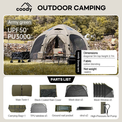 Coody Aurora Dome | RBM Outdoors Inflatable tent Octopus Forest Green for 2-4 person
