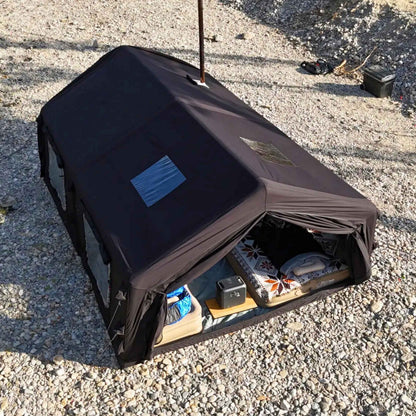 Coody 17.2 | RBM Outdoors (Koala 7) Black + Stove Caminus M - Inflatable Tents with Stove