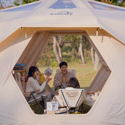 Coody Hub Pro Beige- Inflatable Tent for Camping (2-6 Person)