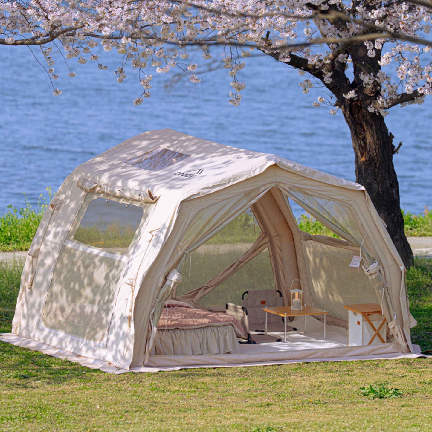 Coody 10.0 PRO Beige Premium Inflatable Canvas Tent for 2–4 Campers