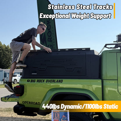 OPENROAD Truck Cap with Full Wing Doors, Extra-Large Storage, and LED Brake Light