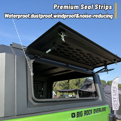 OPENROAD Truck Cap with Full Wing Doors, Extra-Large Storage, and LED Brake Light