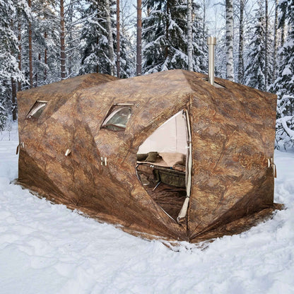 RBM Outdoors Cuboid 4.40 - All-Season Double-Layer Hot Tent with Stove Jack for 2-6 People