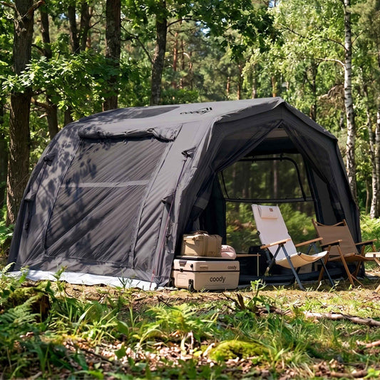 Coody 10.0 PRO Gray - Premium Inflatable Canvas Tent for 2–4 Campers