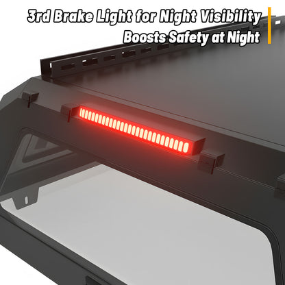 OPENROAD Truck Cap with Full Wing Doors, Extra-Large Storage, and LED Brake Light