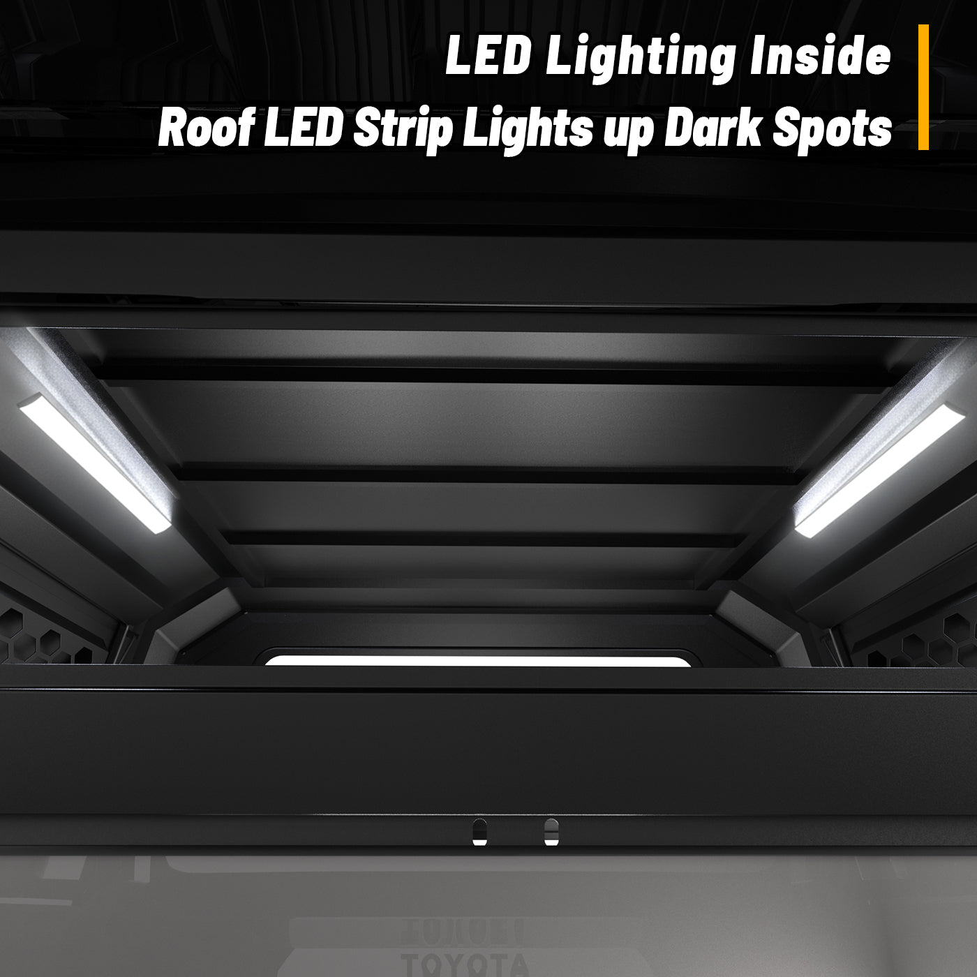 OPENROAD Truck Cap with Full Wing Doors, Extra-Large Storage, and LED Brake Light