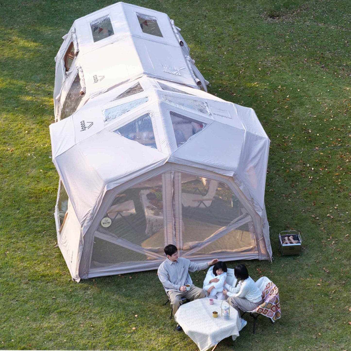 Coody Hub Pro Beige- Inflatable Tent for Camping (2-6 Person)