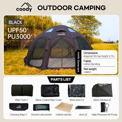 Coody Aurora Dome | RBM Outdoors Inflatable tent Octopus Black for 2-4 person