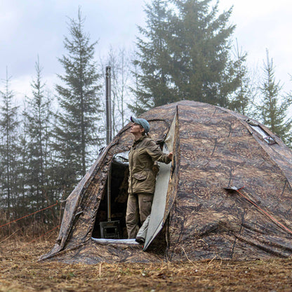 RBM All-Seasons tent  UP-5 for 2-6 person + Wood Stove Caminus M + Three-Layer Floor