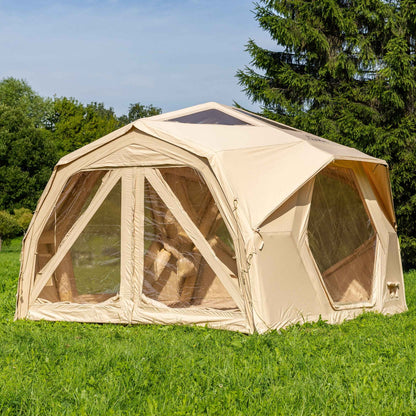 Coody Hub Pro Beige- Inflatable Tent for Camping (2-6 Person)