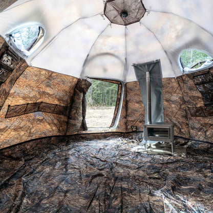 RBM All-Seasons tent  UP-5 for 2-6 person + Wood Stove Caminus M + Three-Layer Floor