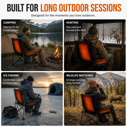 LITEGUEST Heated Outdoor Seat Cushion with Backrest – Winter Comfort