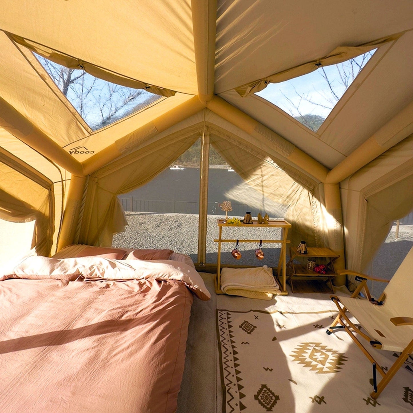 Coody Hub Beige (2-6 person) + Ground Sheet PVC + Carpet Coody Hub + Electric Pump