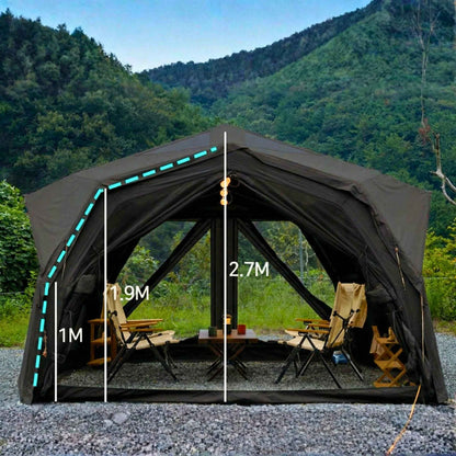 Coody Hub Pro Black - Inflatable Tent for Camping (2-6 Person)