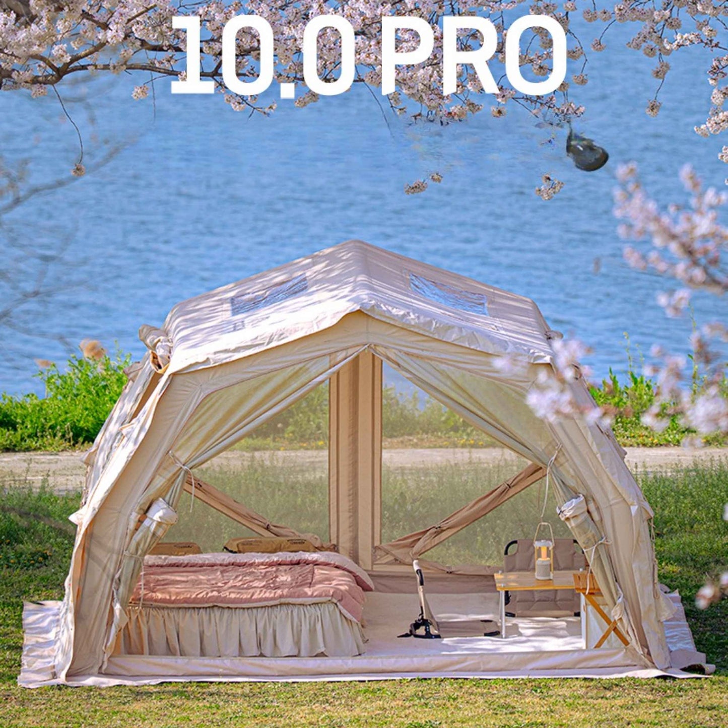 Coody 10.0 PRO Beige Premium Inflatable Canvas Tent for 2–4 Campers