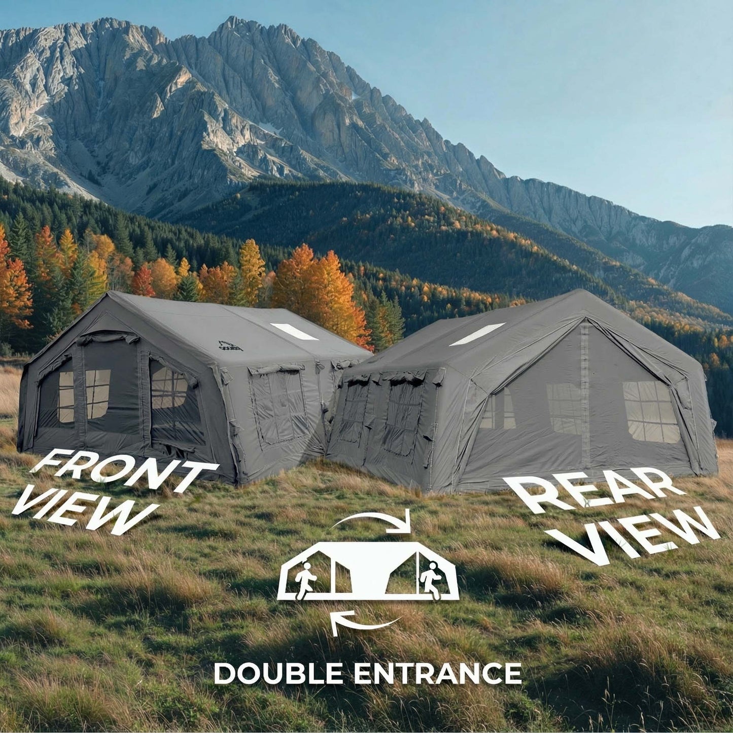 Coody 17.2 (Koala-7) Gray Inflatable Tent House for Camping (2-10 person)