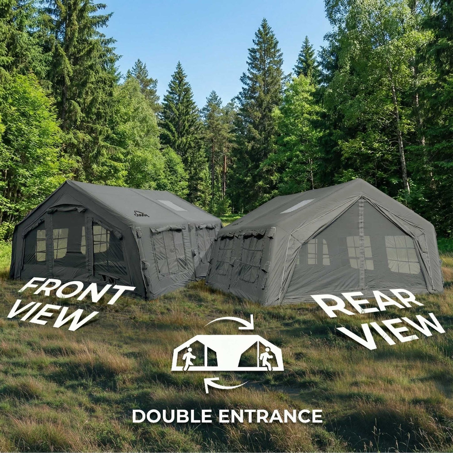 Coody 13.6 (Koala-5) Gray Inflatable Tent House for Camping (2-8 person)