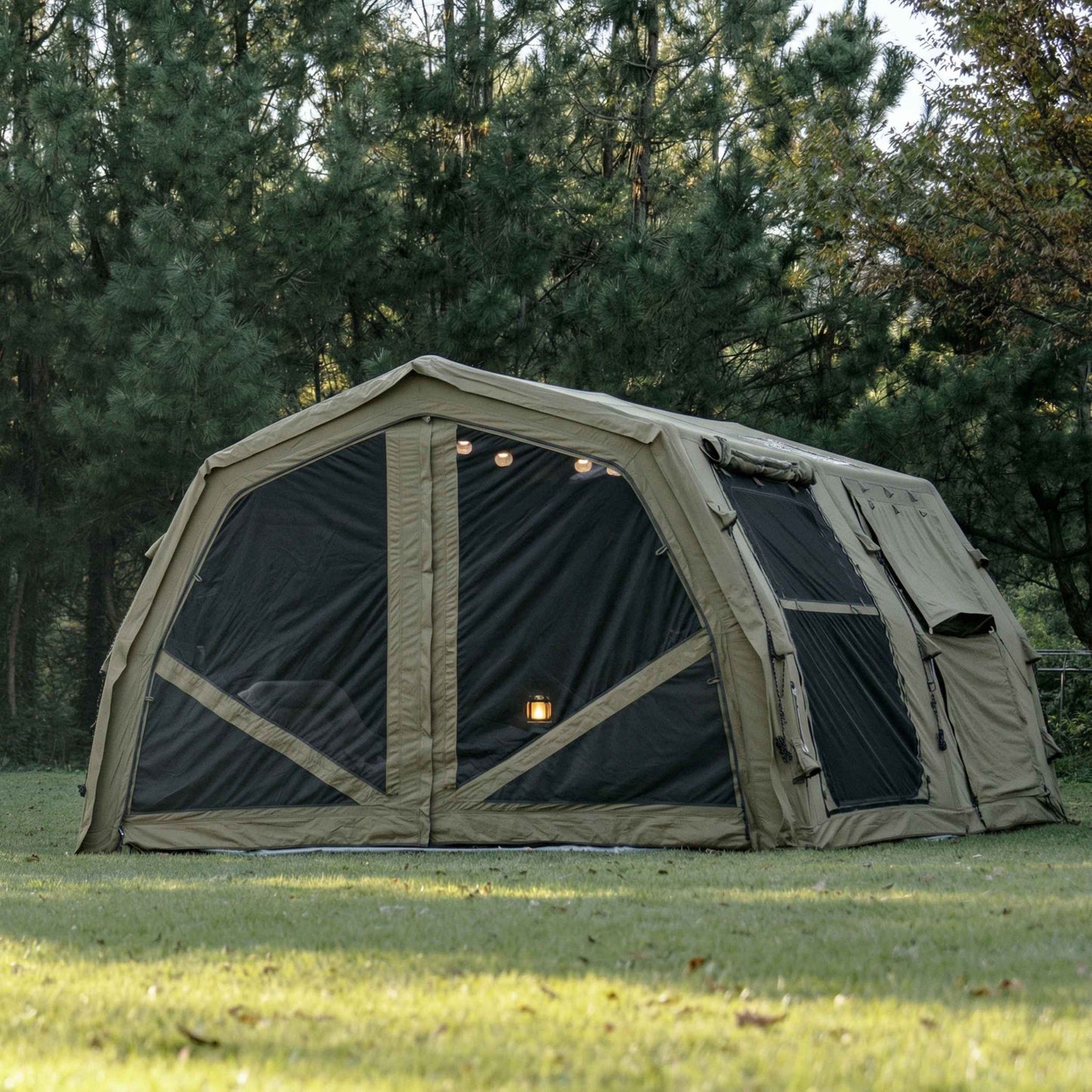 Coody Familia AirTent 17.2 Pro Forest Green- Inflatable Tent for Camping (2-10 Person)