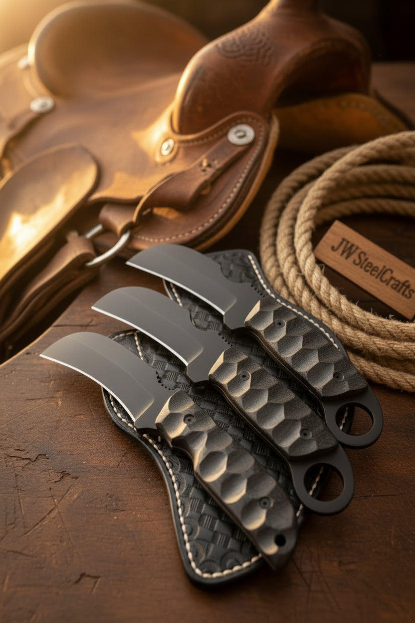 Blackstone Talon Karambit Trio Set of 5 Handmade Coated with G10 Handle