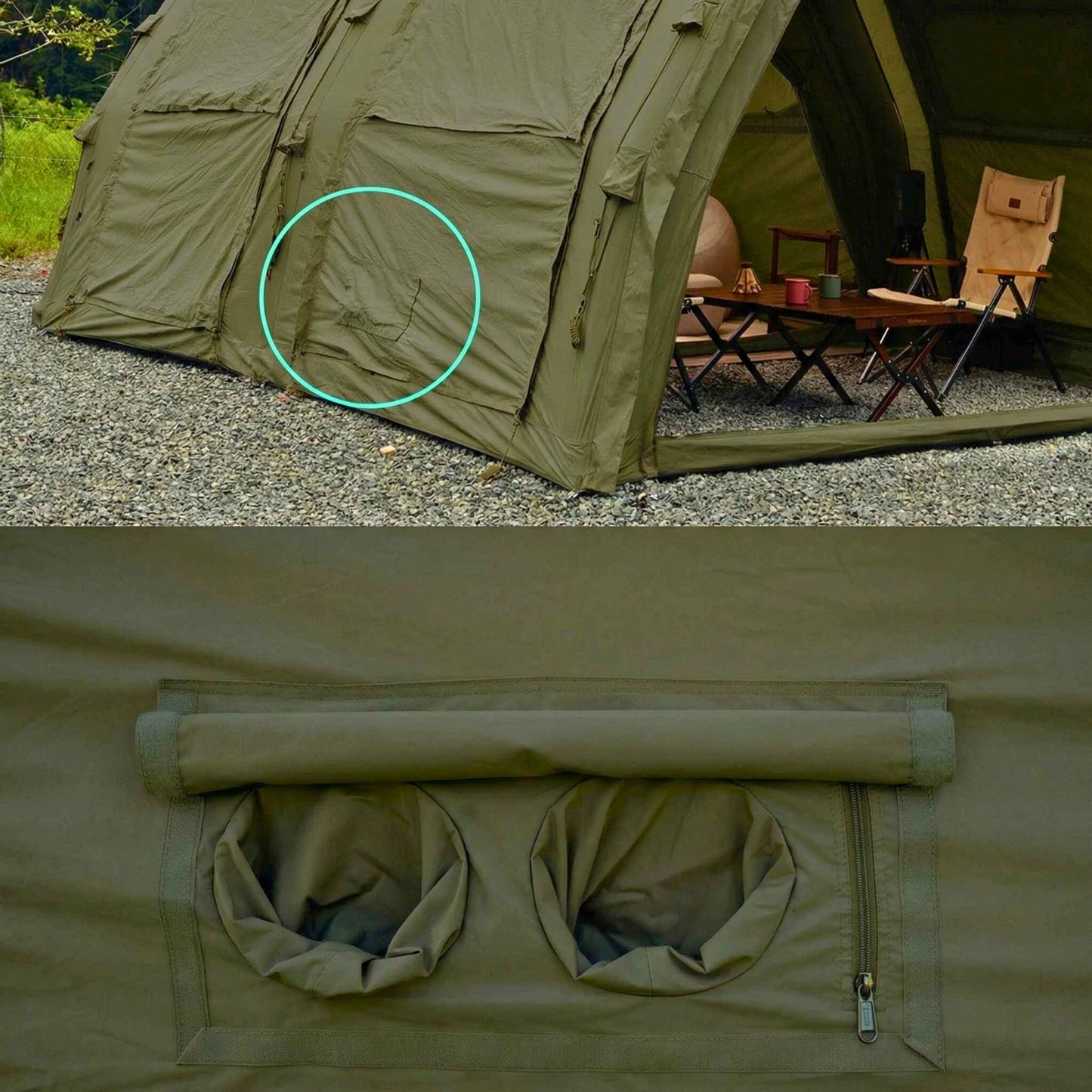 Coody Familia AirTent 17.2 Pro Forest Green- Inflatable Tent for Camping (2-10 Person)