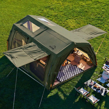 Coody Familia AirTent 17.2 Pro Forest Green- Inflatable Tent for Camping (2-10 Person)