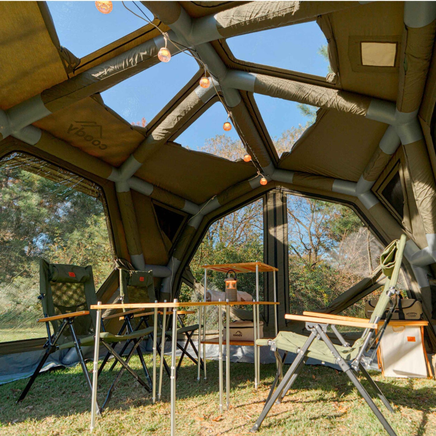 Coody Hub Pro Forest Green - Inflatable Tent for Camping (2-6 Person)