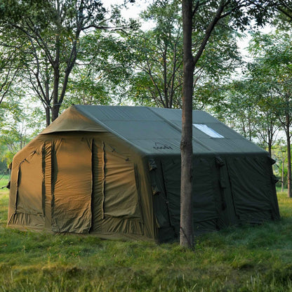 Coody 13.6 | RBM Outdoors (Koala 5) Forest Green + Stove Caminus M - Inflatable Tents with Stove