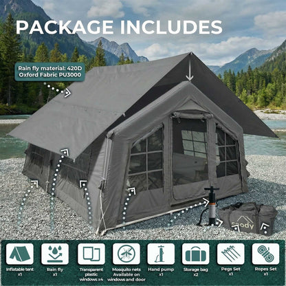 Coody 13.6 (Koala-5) Gray Inflatable Tent House for Camping (2-8 person)