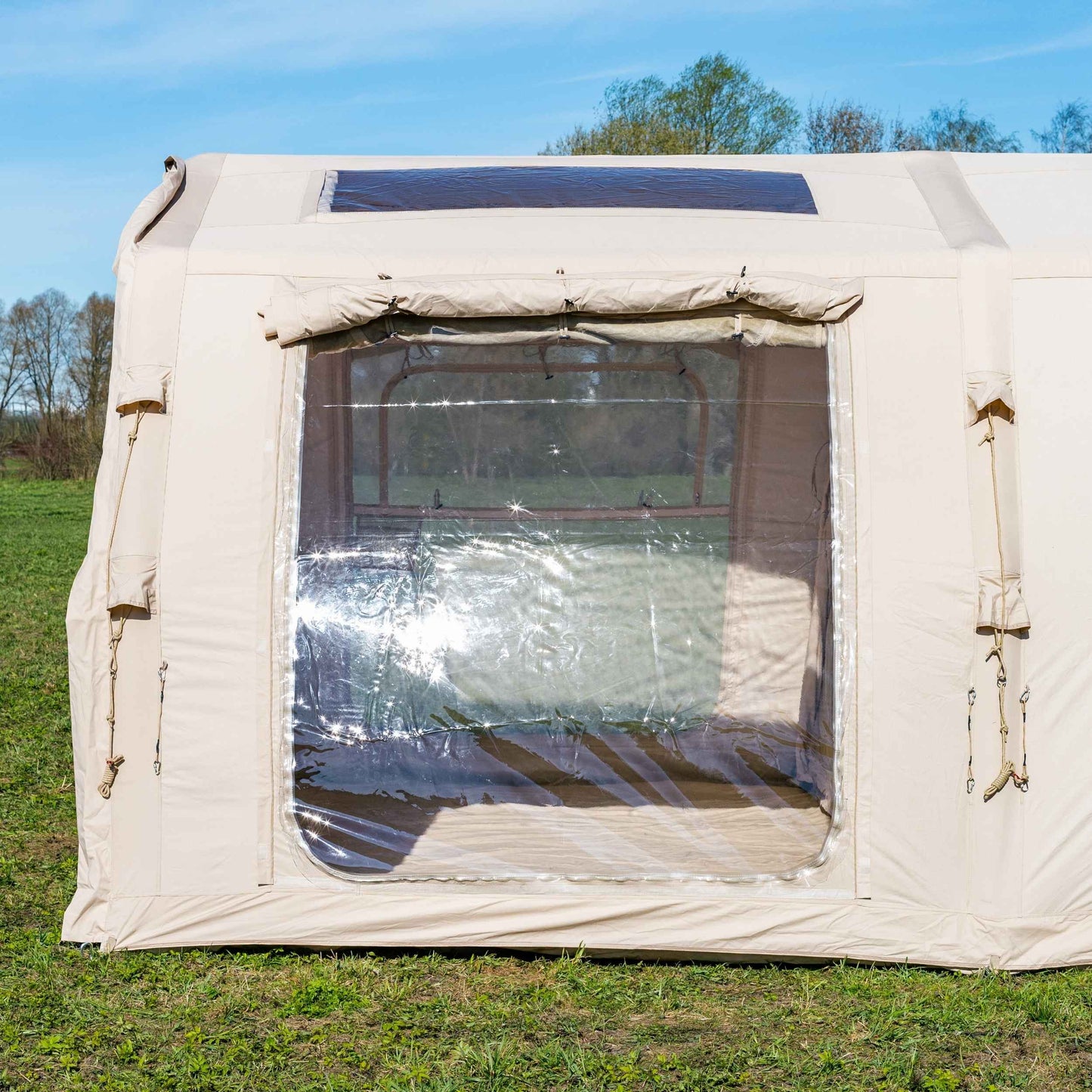 Coody Familia AirTent 17.2 PRO Beige (2-10 Person)+Electric Pump+TPU Door Beige+Ground Sheet